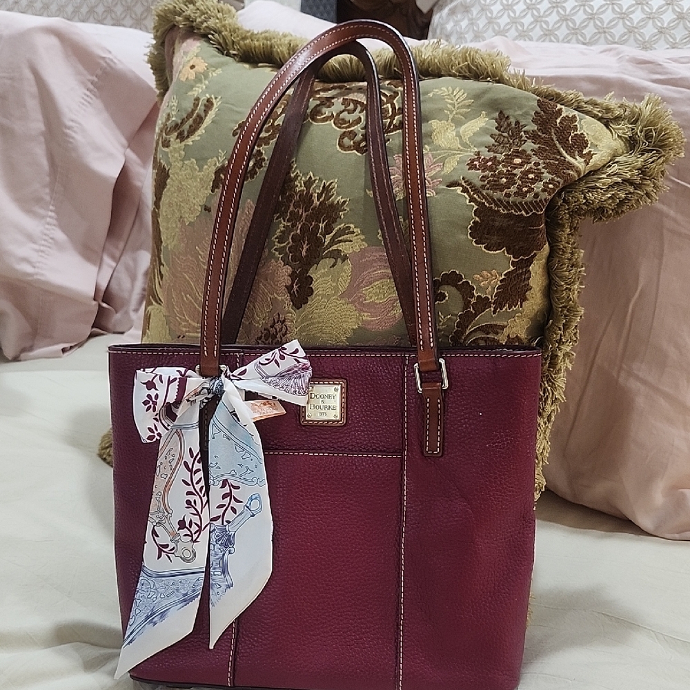 Dooney & Bourke Burgundy Tote with Scarf